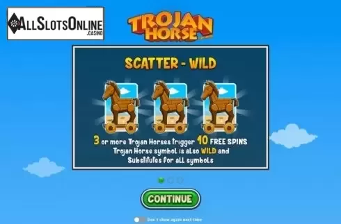 Start Screen. Trojan Horse Tiny Heroes from Zeus Play