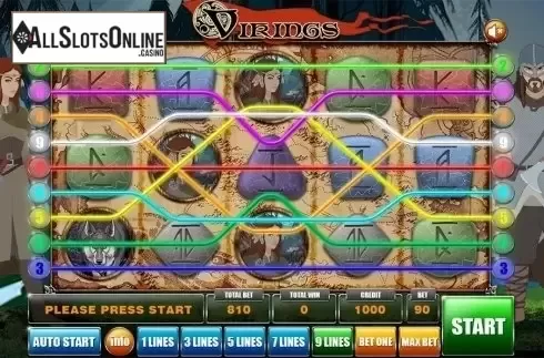 Reels screen. Vikings (GameX) from GameX