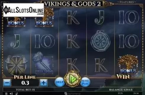 Bonus Game. Vikings and Gods 2 from Spinomenal