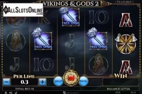 Free Spins. Vikings and Gods 2 from Spinomenal