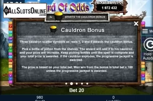 Paytable 2. Wizard of Odds from Greentube