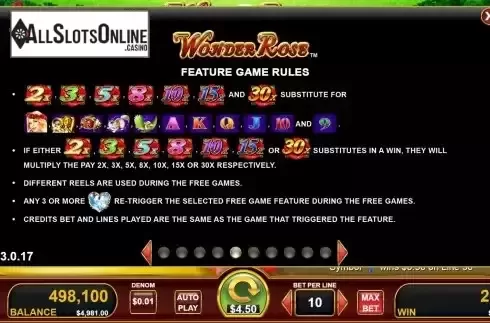 Feature Game screen