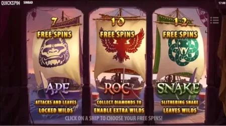 Sinbad slot screenshot 2