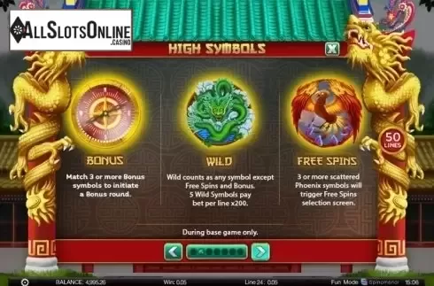 Paytable 2. 4 Winning Directions from Spinomenal