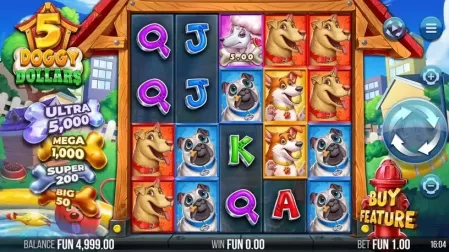 5 Doggy Dollars slot screenshot 1