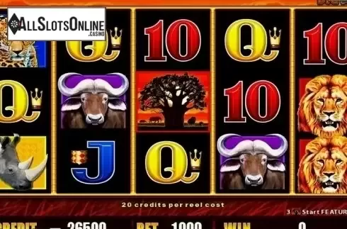 Reel Screen. African Big 5 from Aristocrat
