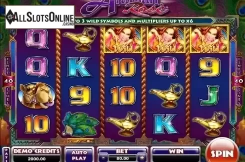 Reels screen. Arabian Rose from Lightning Box