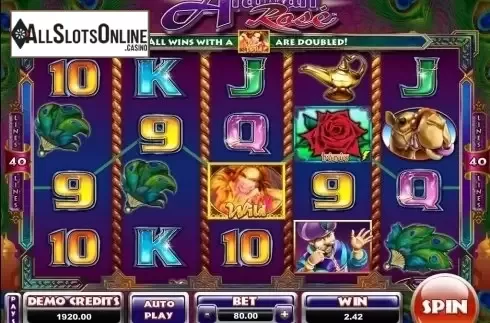 Wild Win screen. Arabian Rose from Lightning Box