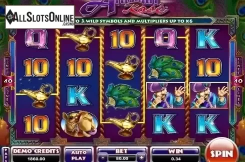 Win screen. Arabian Rose from Lightning Box