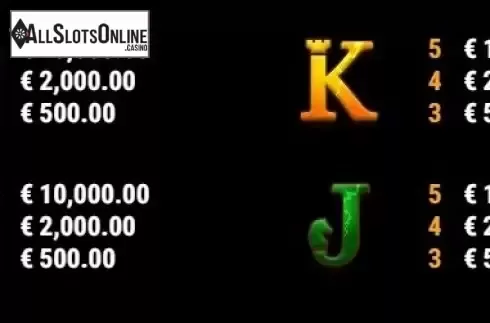 Paytable 2. Aura of Jupiter CCS from Gamomat