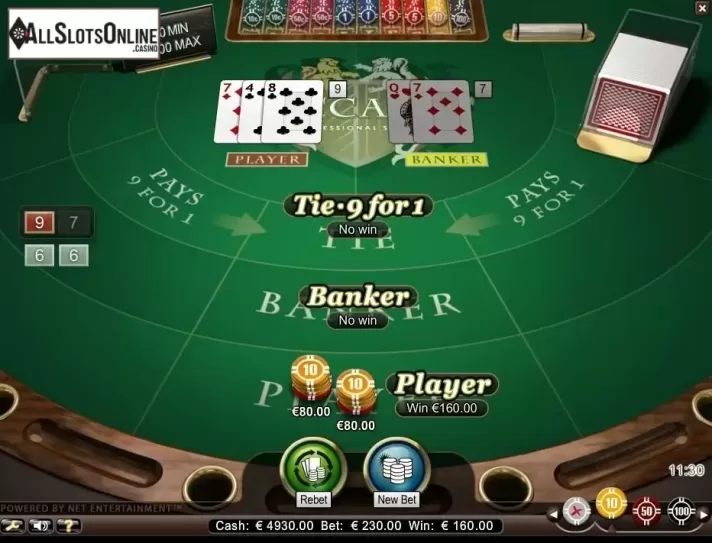 Game Screen. Baccarat Professional Series High Limit from NetEnt