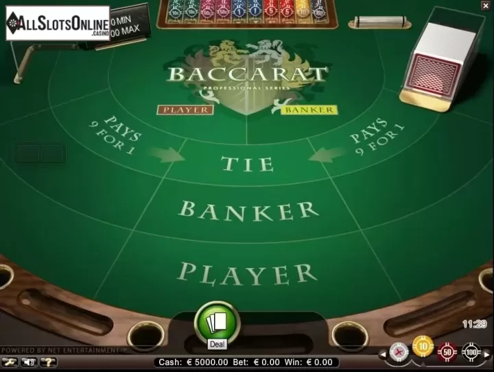 Game Screen. Baccarat Professional Series High Limit from NetEnt