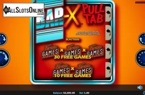 Reel Screen. Bar-X Pull Tab from Realistic