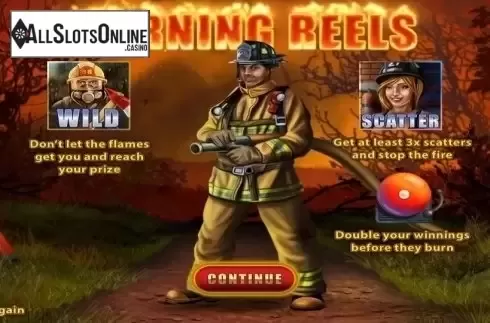 Start Screen. Burning Reels from Wazdan