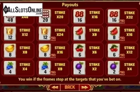 Paytable 1. Cash out Fortune from GamesOS