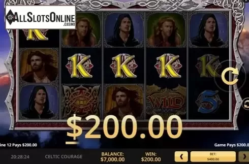 Win screen  2. Celtic Courage from High 5 Games