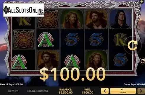 Win screen 3. Celtic Courage from High 5 Games