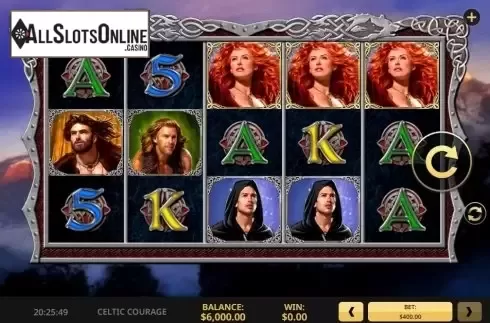 Reel screen. Celtic Courage from High 5 Games