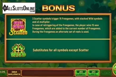 Game Features screen