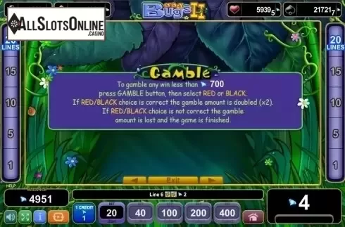 Paytable 3. Crazy Bugs II from EGT