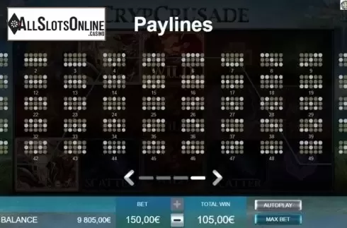 Paylines. CrypCrusade from Ganapati
