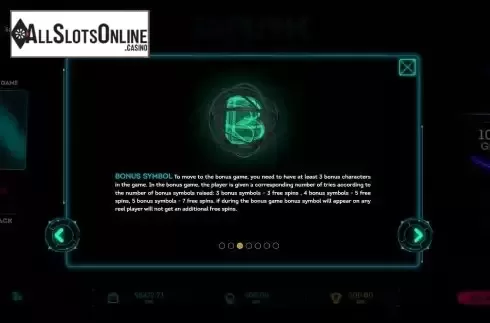 Bonus symbol screen