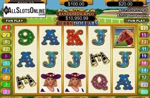 Win Screen. Derby Dollars from RTG