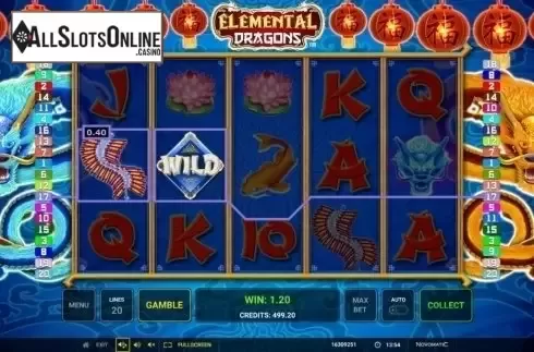Win Screen 2. Elemental Dragons from Greentube