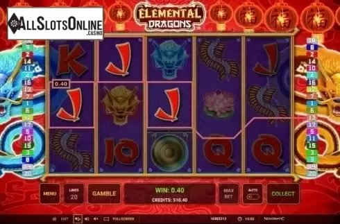 Win Screen 3. Elemental Dragons from Greentube