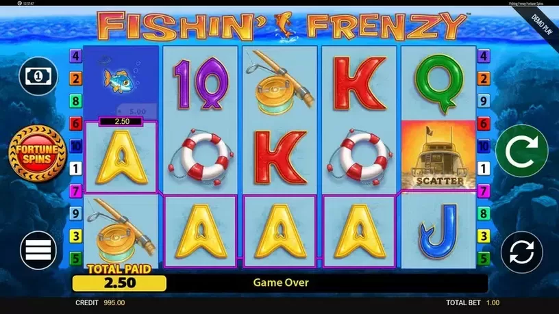 Fishin' Frenzy Fortune Spins slot screenshot 2