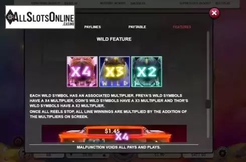 Wild feature screen