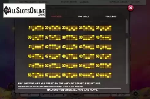 Paylines screen 2