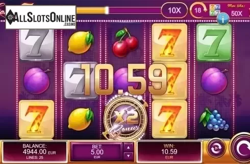 Multiplier win screen. Goldfire 7s Missions from Kalamba Games