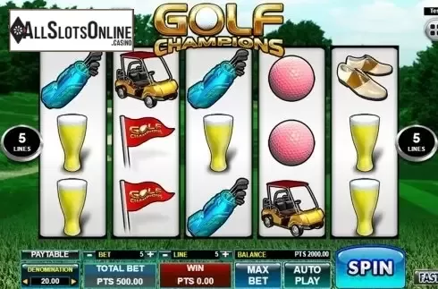 Reels screen. Golf Champions from Spadegaming