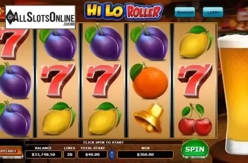 Screen 1. Hi Lo Roller from Sigma Gaming
