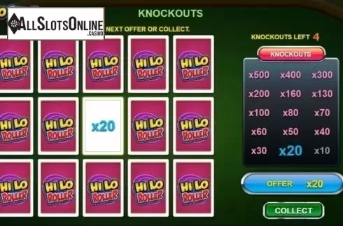 Screen 7. Hi Lo Roller from Sigma Gaming