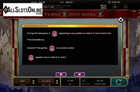 Free Spins. Joker's Riches from High 5 Games