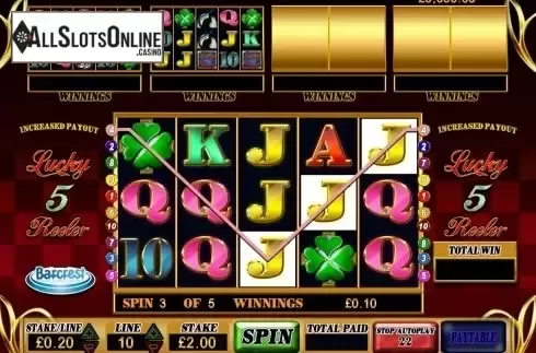 Screen 2. Lucky 5 Reeler from Barcrest