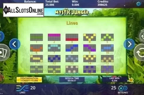 Paylines. Mystic Jungle from DLV