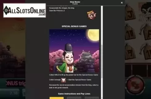 Bonus game screen