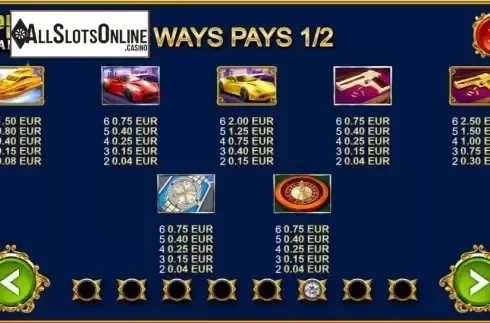 Paytable 1. Operation Diamond Hunt from Kalamba Games