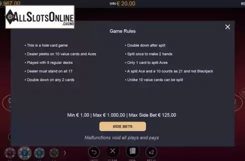 Rules screen