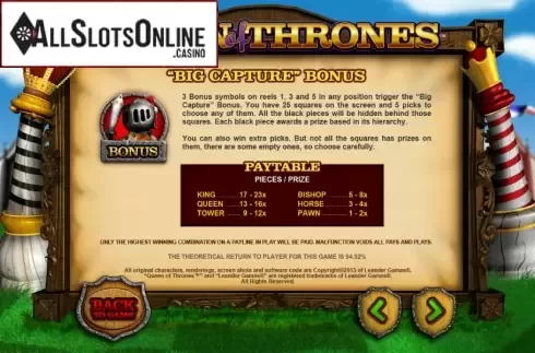 Screen8. Queen of Thrones from Leander Games