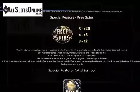 Free Spins feature screen