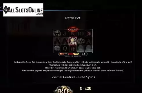 Retro Bet feature screen