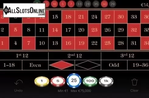 Game Screen. Roulette Live Casino (NetEnt) from NetEnt