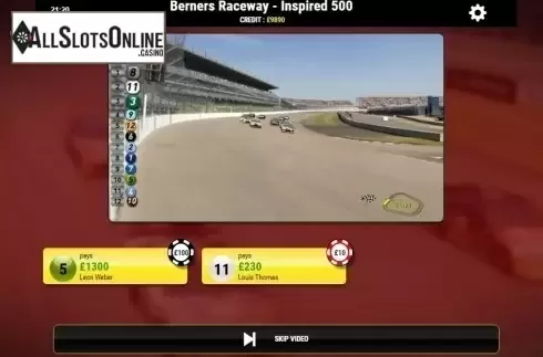 Reel screen. Rush Cars Go! from Inspired Gaming