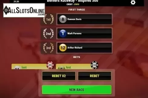 Reel screen. Rush Cars Go! from Inspired Gaming