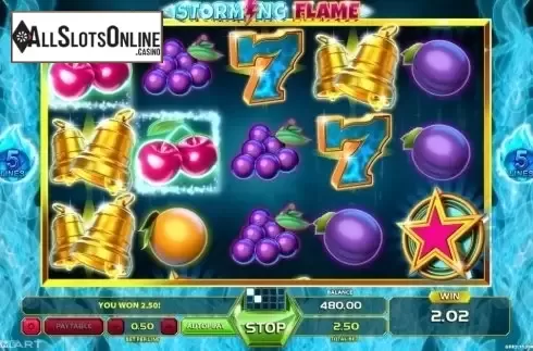 Win screen. Storming Flame from GameArt
