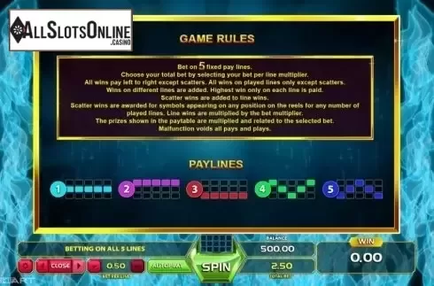 Paytable 3. Storming Flame from GameArt